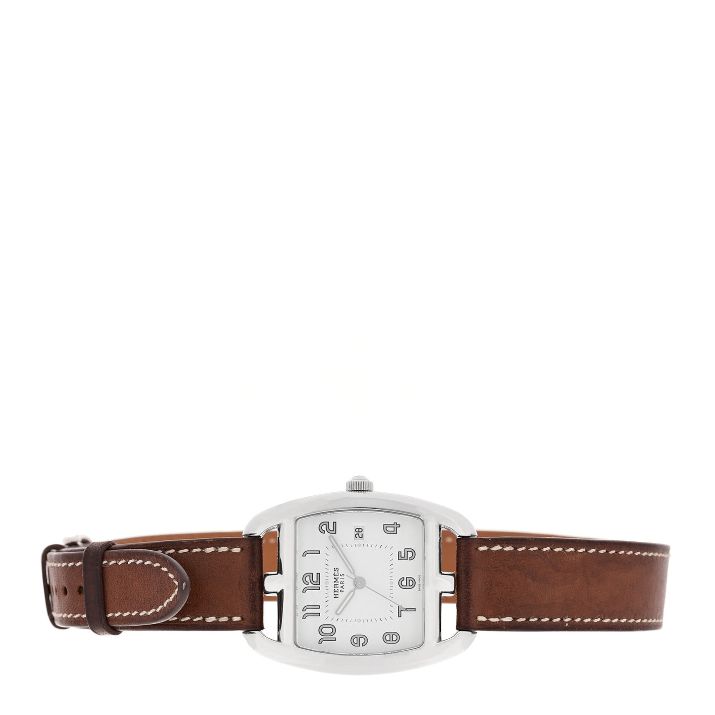 Stainless Steel Barenia 33mm Cape Cod Tonneau Double Tour Quartz Watch Fauve
