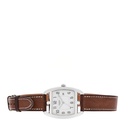 Hermes Stainless Steel Barenia 33mm Cape Cod Tonneau Double Tour Quartz Watch Fauve 2 of 4