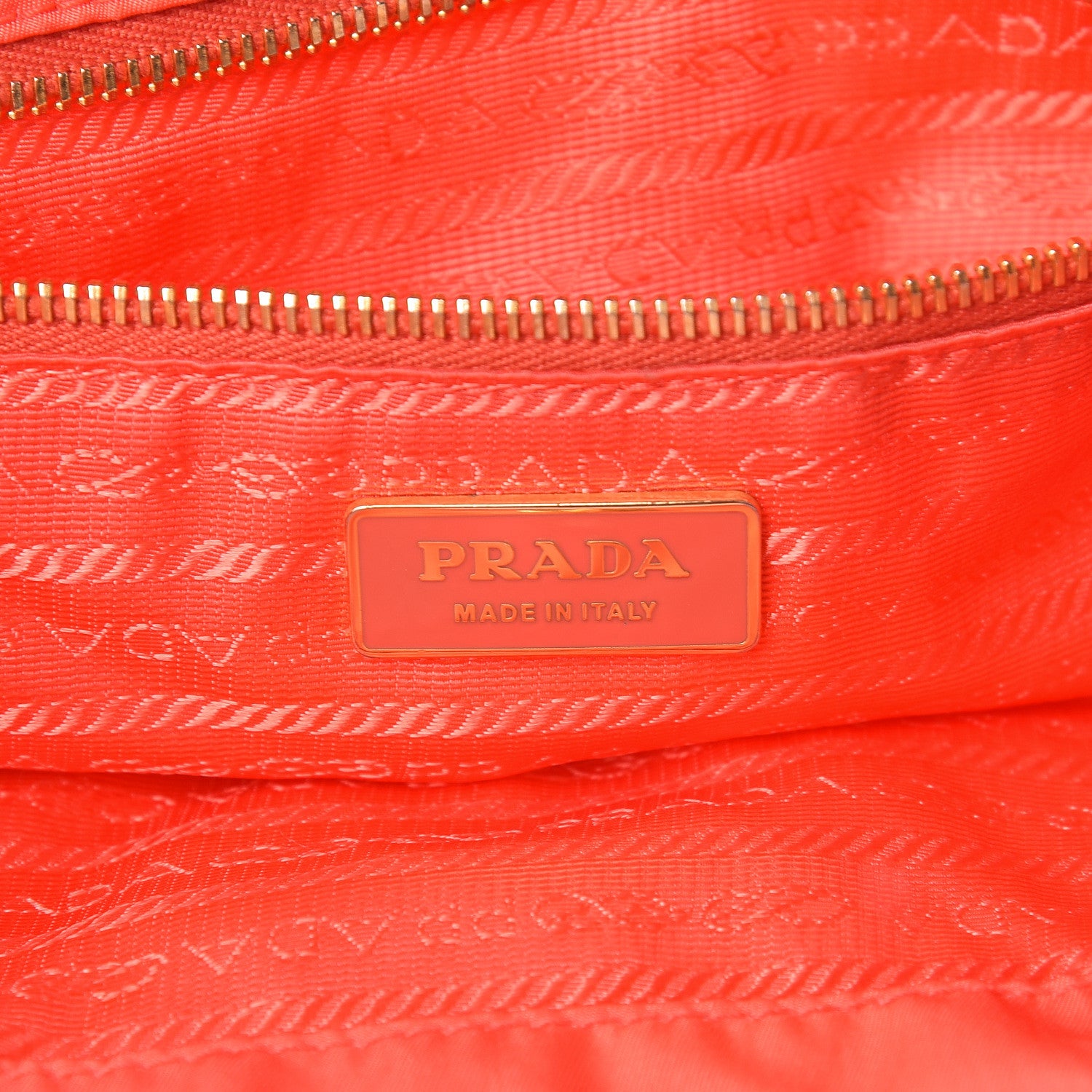 Prada Tessuto Nylon Quilted Tote Orange 6 of 19