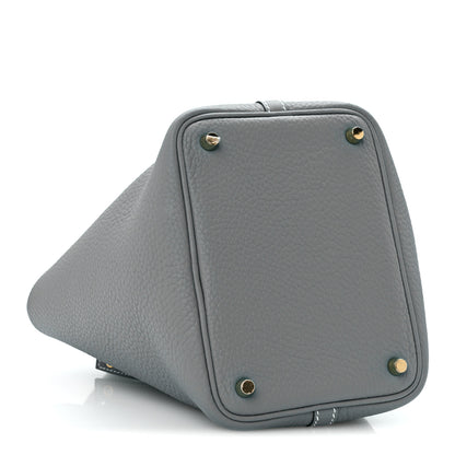 Hermes Taurillon Clemence Picotin Lock 18 PM New Blue Jean 4 of 11