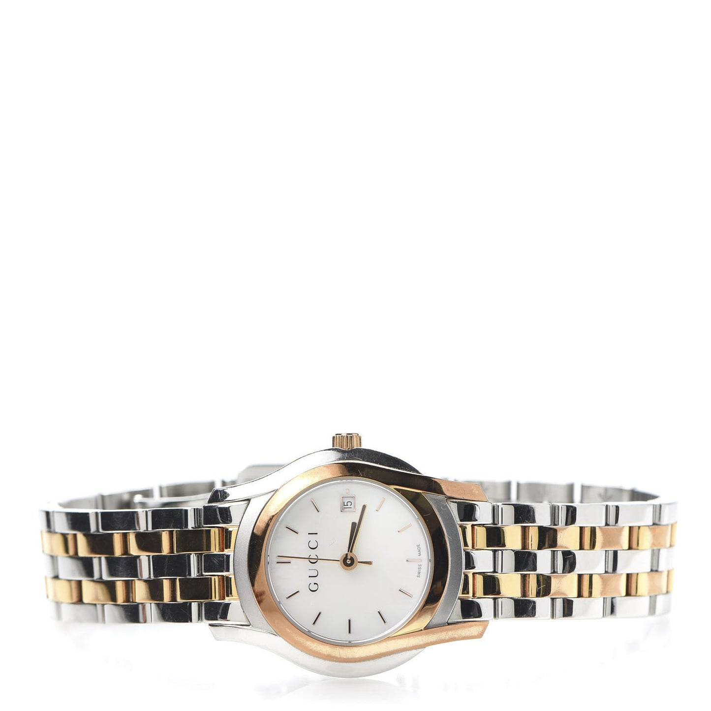 Stainless Steel Mother of Pearl 27mm 5500L Two Tone Quartz Watch