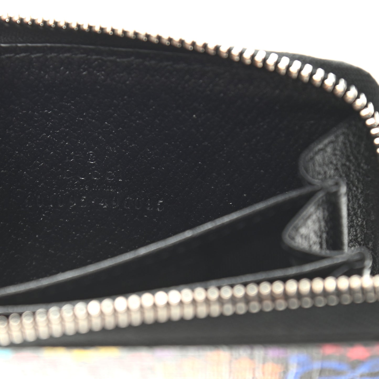 GG Supreme Monogram Psychedelic Zip Around Card Case Wallet Black