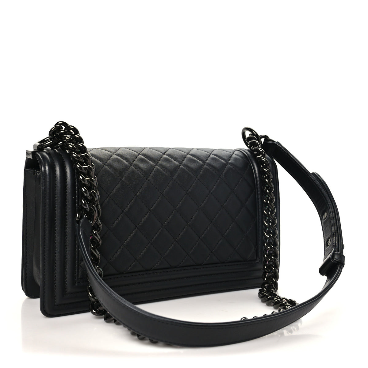 Chanel Calfskin Quilted Medium Boy Flap So Black 2 of 9