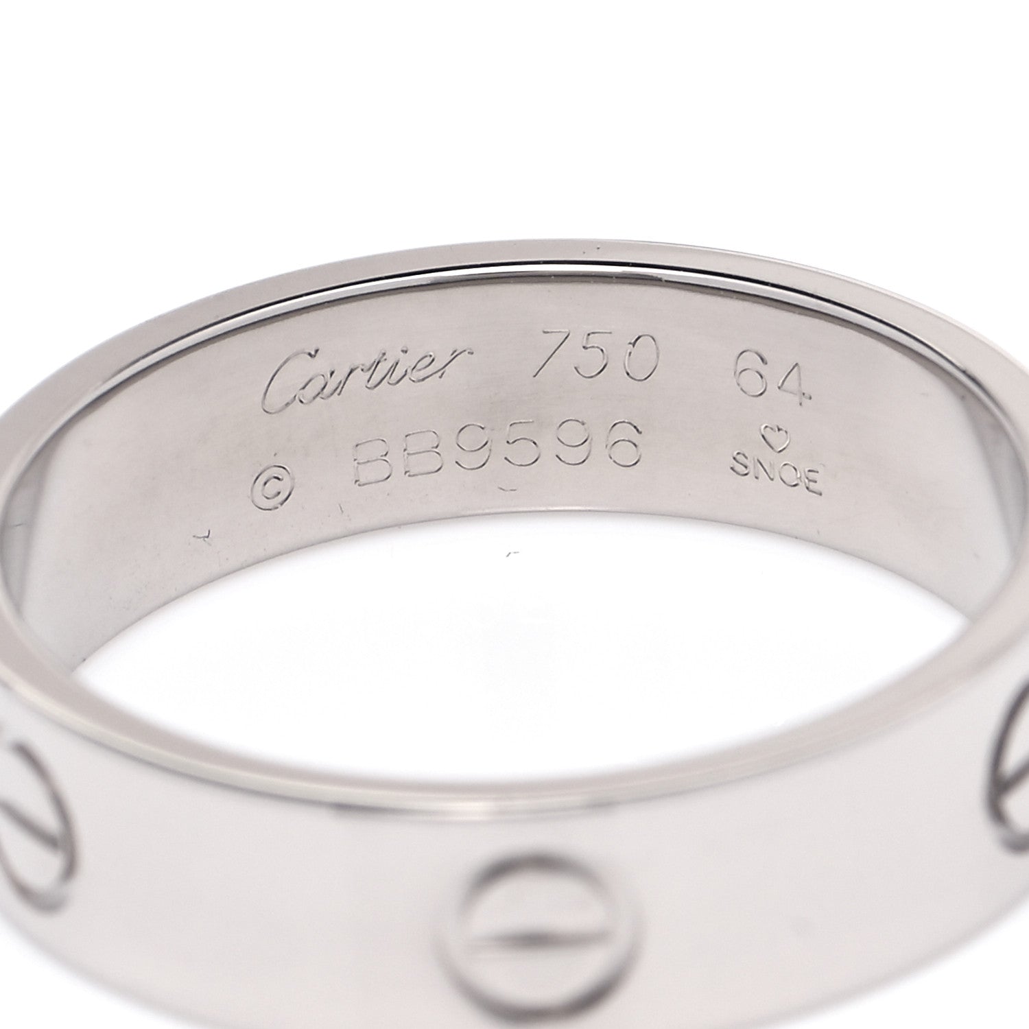 Cartier 18K White Gold 6mm LOVE Ring 64 10.75 4 of 4