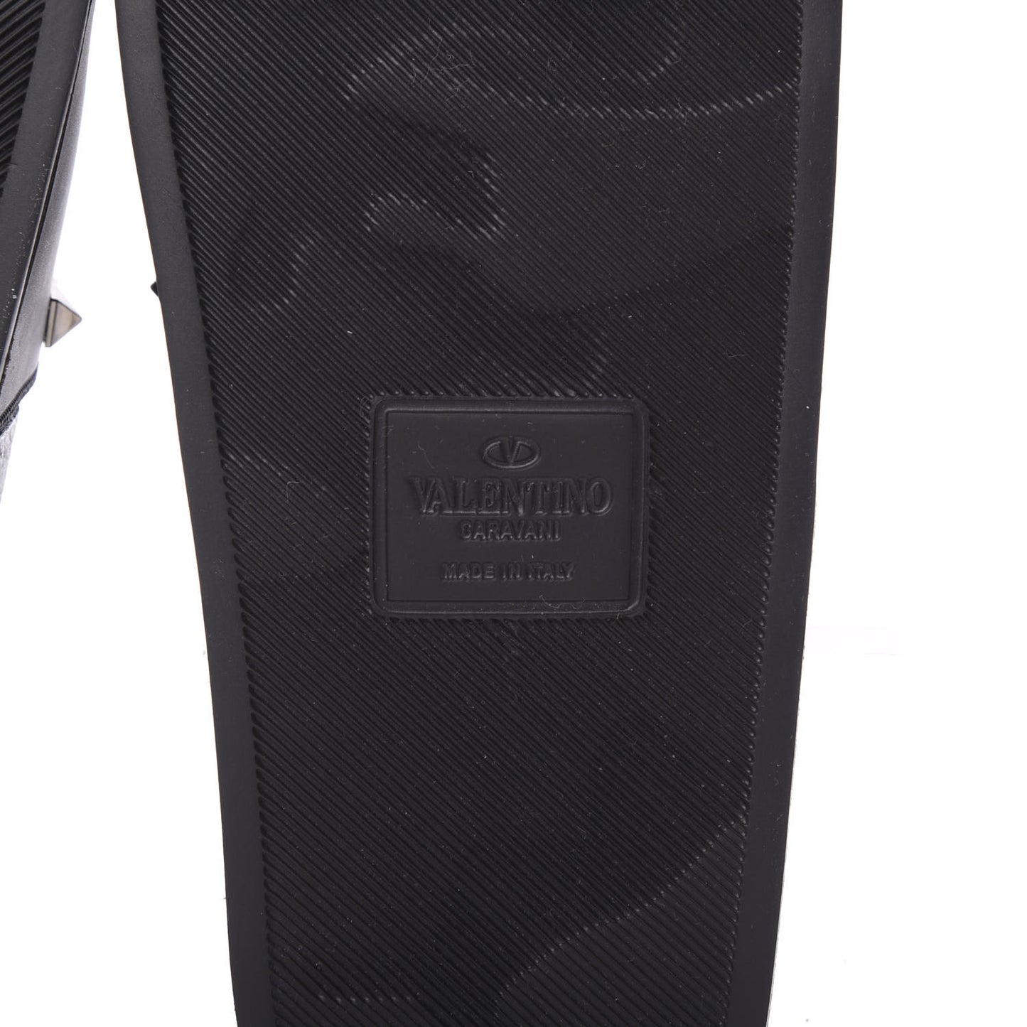 Rubber Rockstud Slide Sandals 36 Black