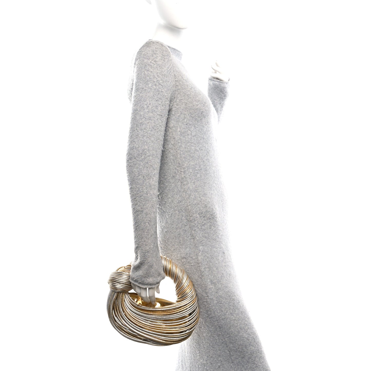Tubular Laminated Lambskin Mini Jodie Gold Silver