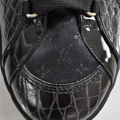 Louis Vuitton Crocodile Satin Monogram Sneakers 8.5 Black 7 of 11