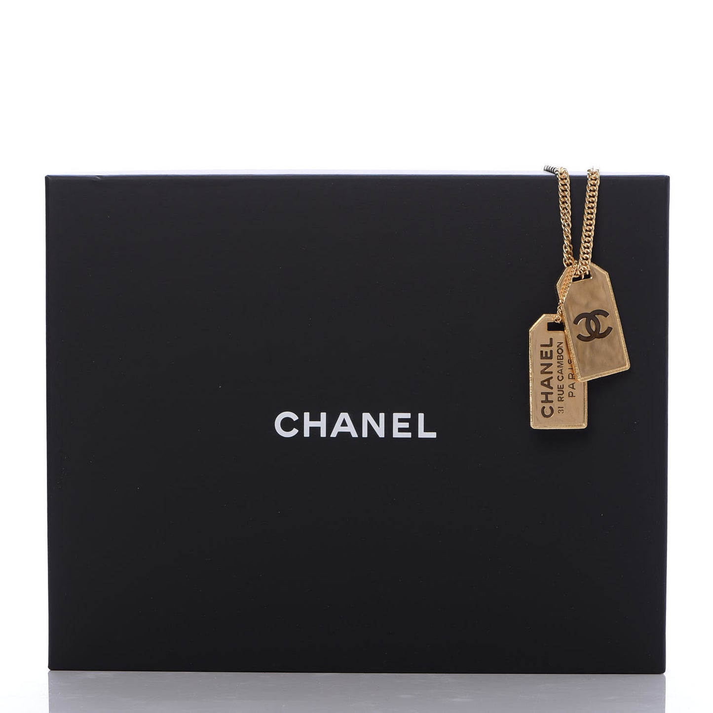 ID Dog Tag Charm Necklace Gold