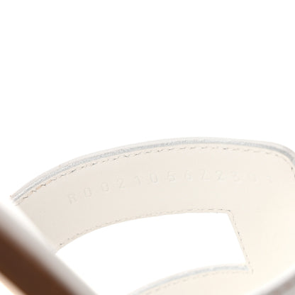 Hermes Box Calfskin Oran Sandals 36 White 9 of 10