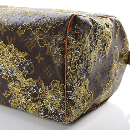 Louis Vuitton Monogram Dentelle Speedy 30 Gold 7 of 8
