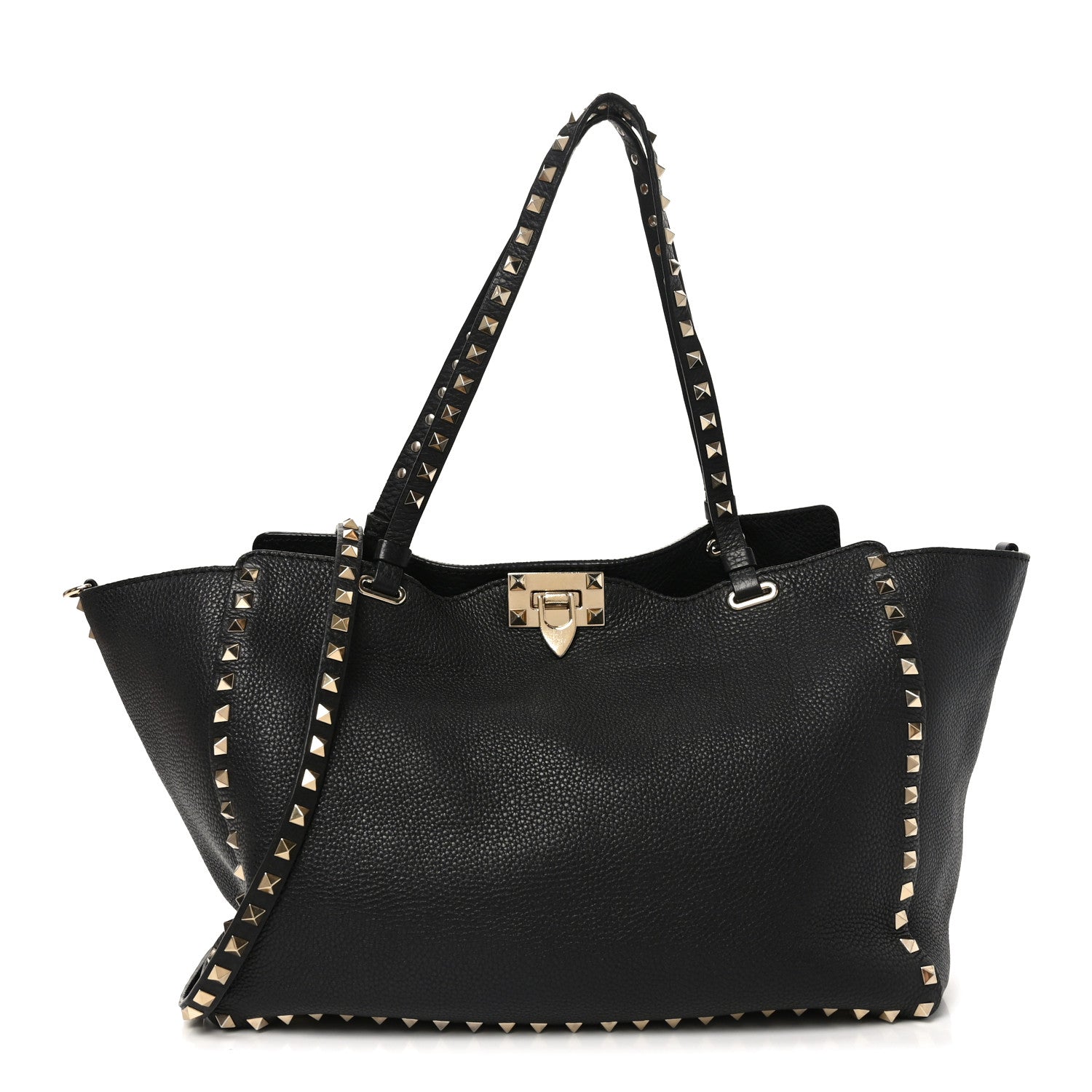 Valentino Garavani Vitello Medium Rockstud Tote Black 1 of 10