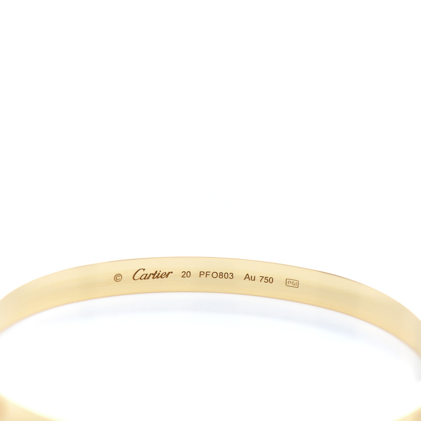 18K Yellow Gold LOVE Bracelet 20