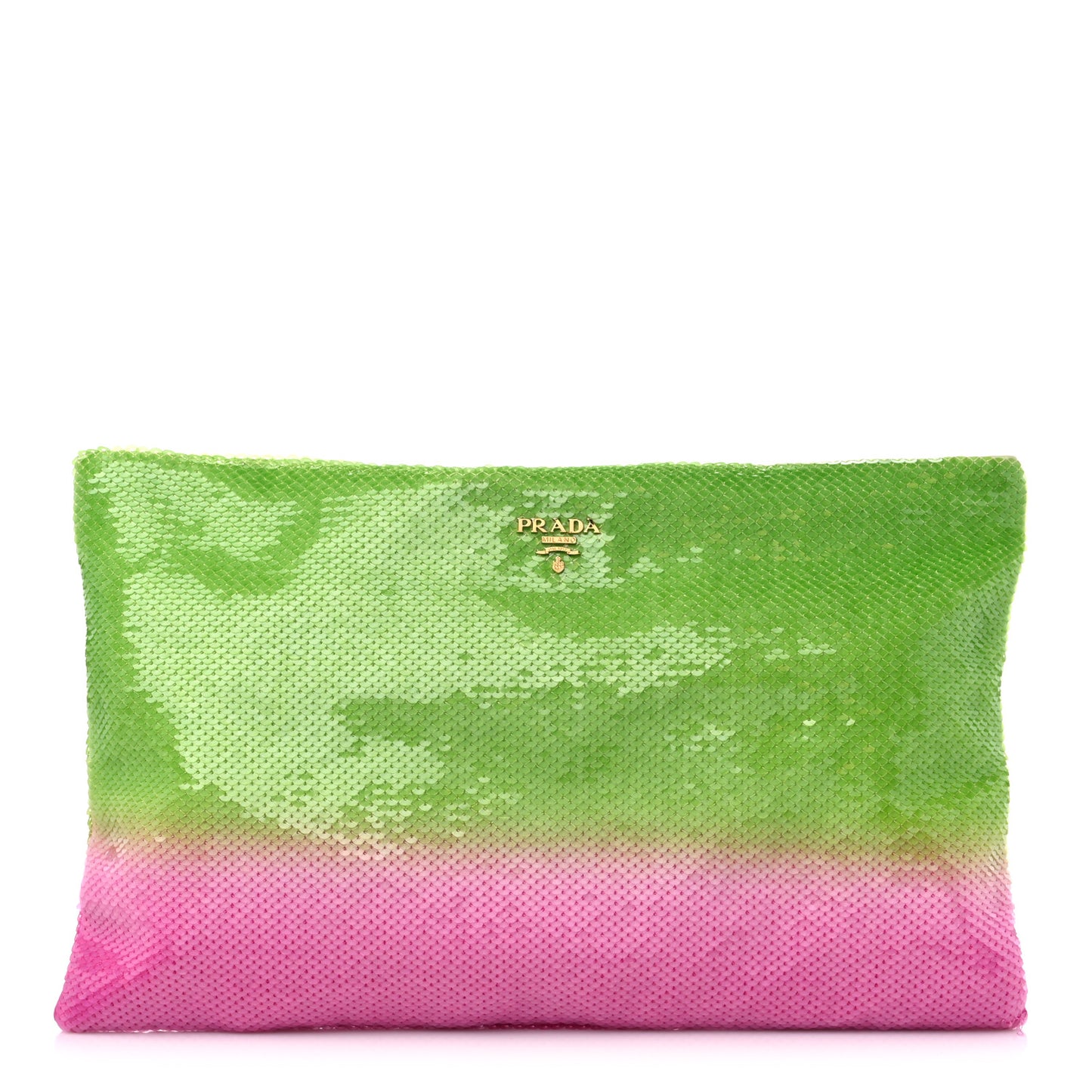 Sequin Ombre Clutch Green Pink