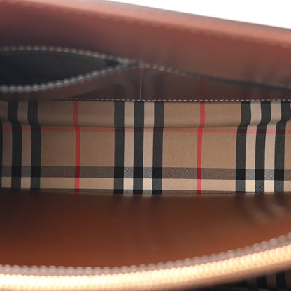 Burberry Calfskin Vintage Check Small Two Handle Title Bag Black 5 of 11