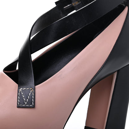 Louis Vuitton LOUIS VUITTON Calfskin Matchmake Cross Pumps 40 Beige Black 18 of 27