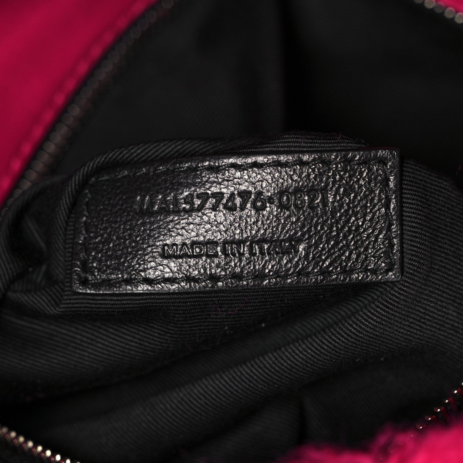 Saint Laurent Merino Shearling Lambskin Quilted Small Loulou Puffer Monogram Chain Satchel Fuchsia 7 of 11
