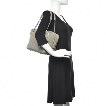 Saint Laurent Calfskin Y Quilted Monogram Loulou Bowling Bag Grey 2 of 9