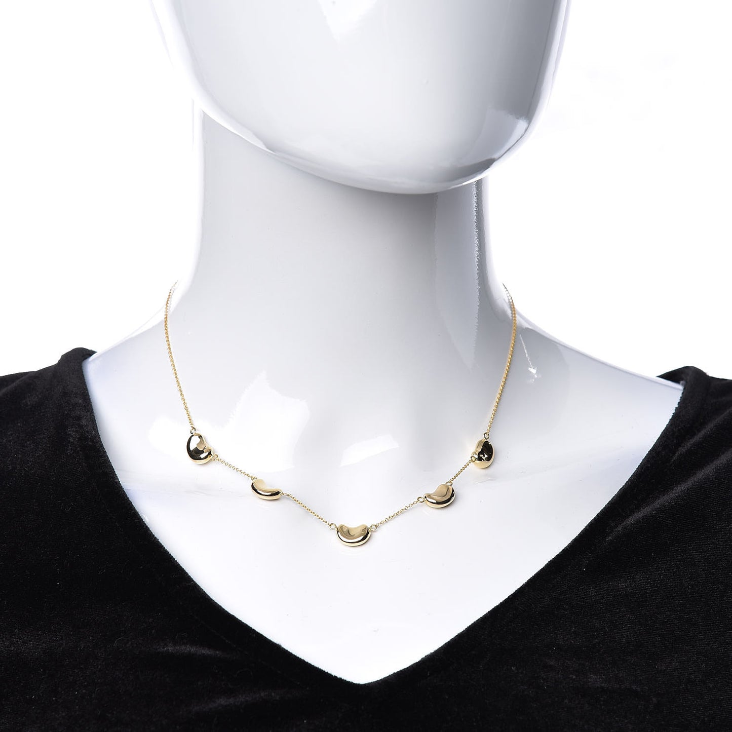 18K Yellow Gold Elsa Peretti 5 Bean Pendant Necklace