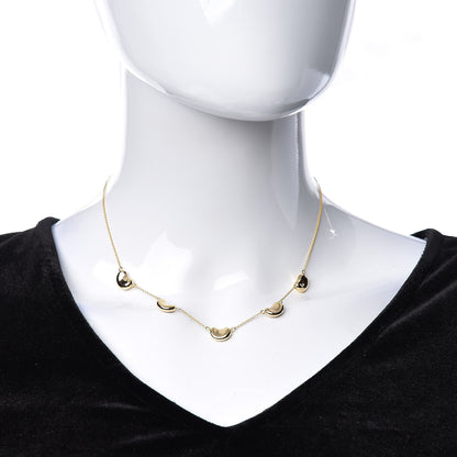 Tiffany 18K Yellow Gold Elsa Peretti 5 Bean Pendant Necklace 2 of 6
