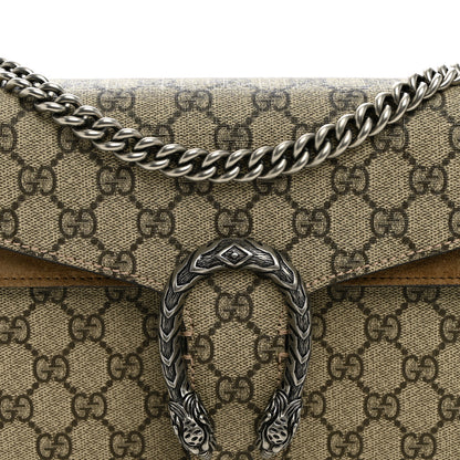 Gucci GG Supreme Monogram Suede Small Dionysus Shoulder Bag Beige Ebony Taupe 8 of 10