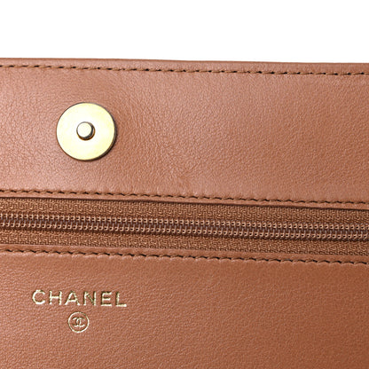 Chanel Lambskin Quilted Chanel 19 Wallet On Chain WOC Brown 11 of 12