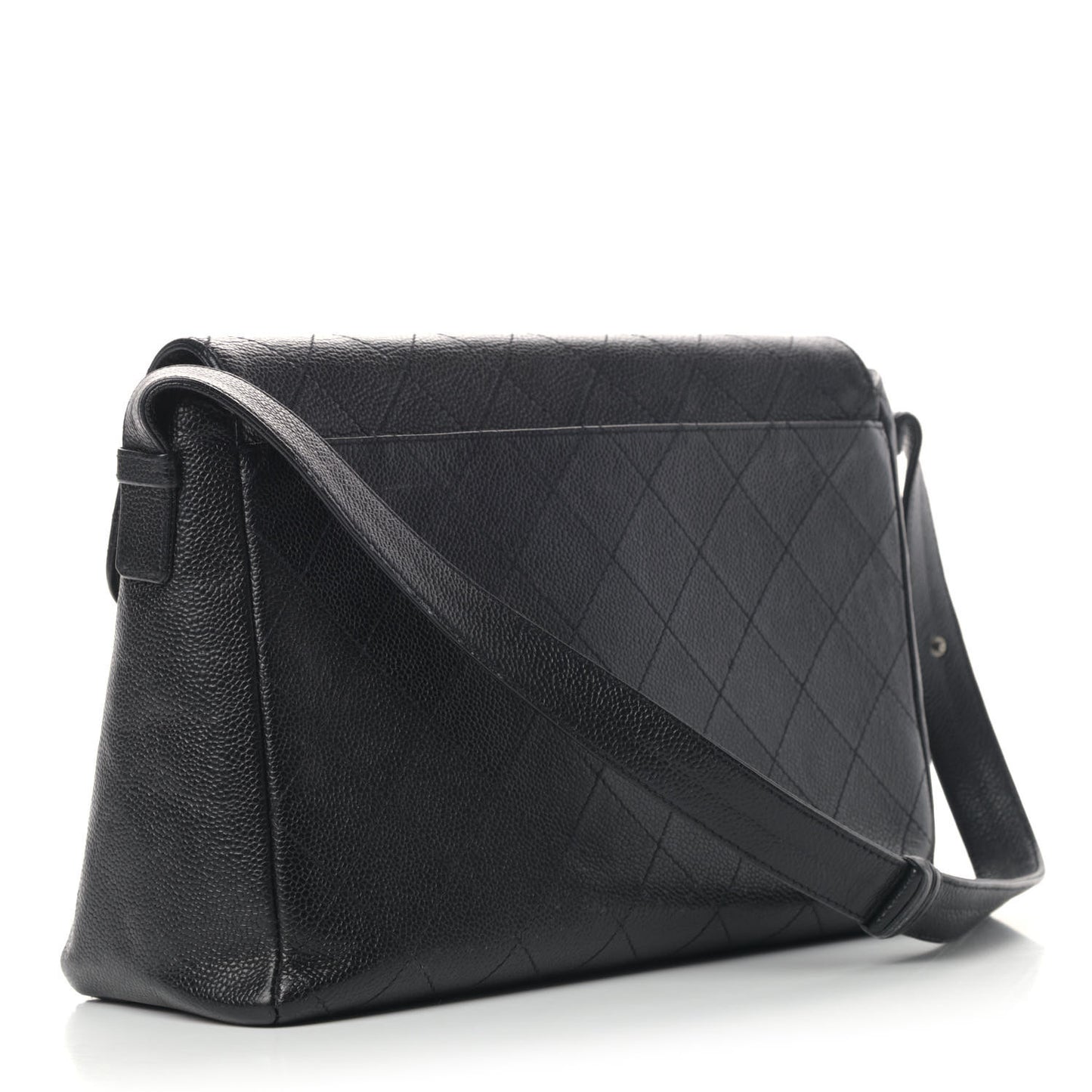 Caviar Diamond Stitched Shoulder Bag Black