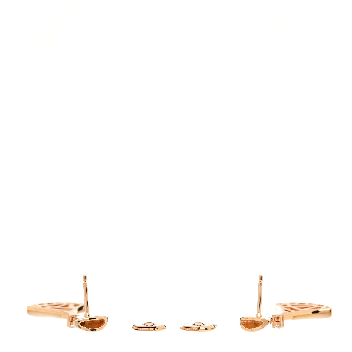 Bulgari 18K Rose Gold Diamond Mother of Pearl Divas' Dream Earrings 3 of 4