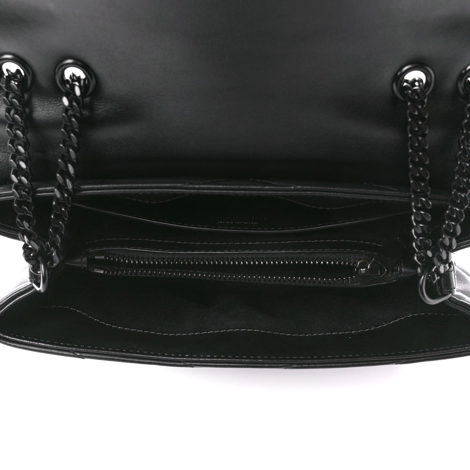 Saint Laurent Calfskin Y Quilted Monogram Monochrome Small Loulou Chain Satchel Black 5 of 12