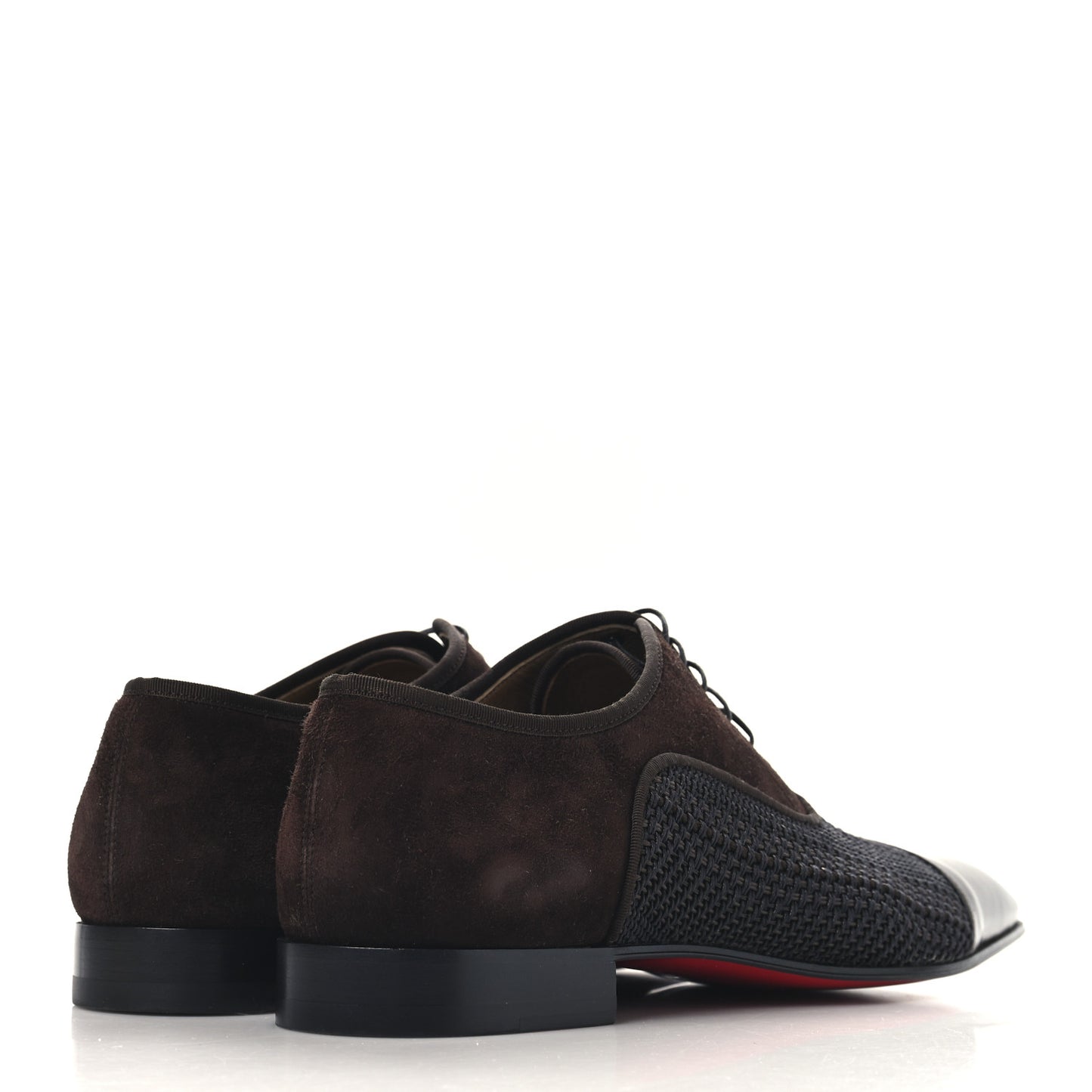 Calfskin Tresse Provence Veau Velours Mens AC Greggo Flat Oxfords 42 Dark Brown