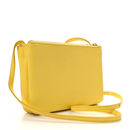 Celine Lambskin Small Trio Crossbody Bag Fluo Yellow 3 of 11
