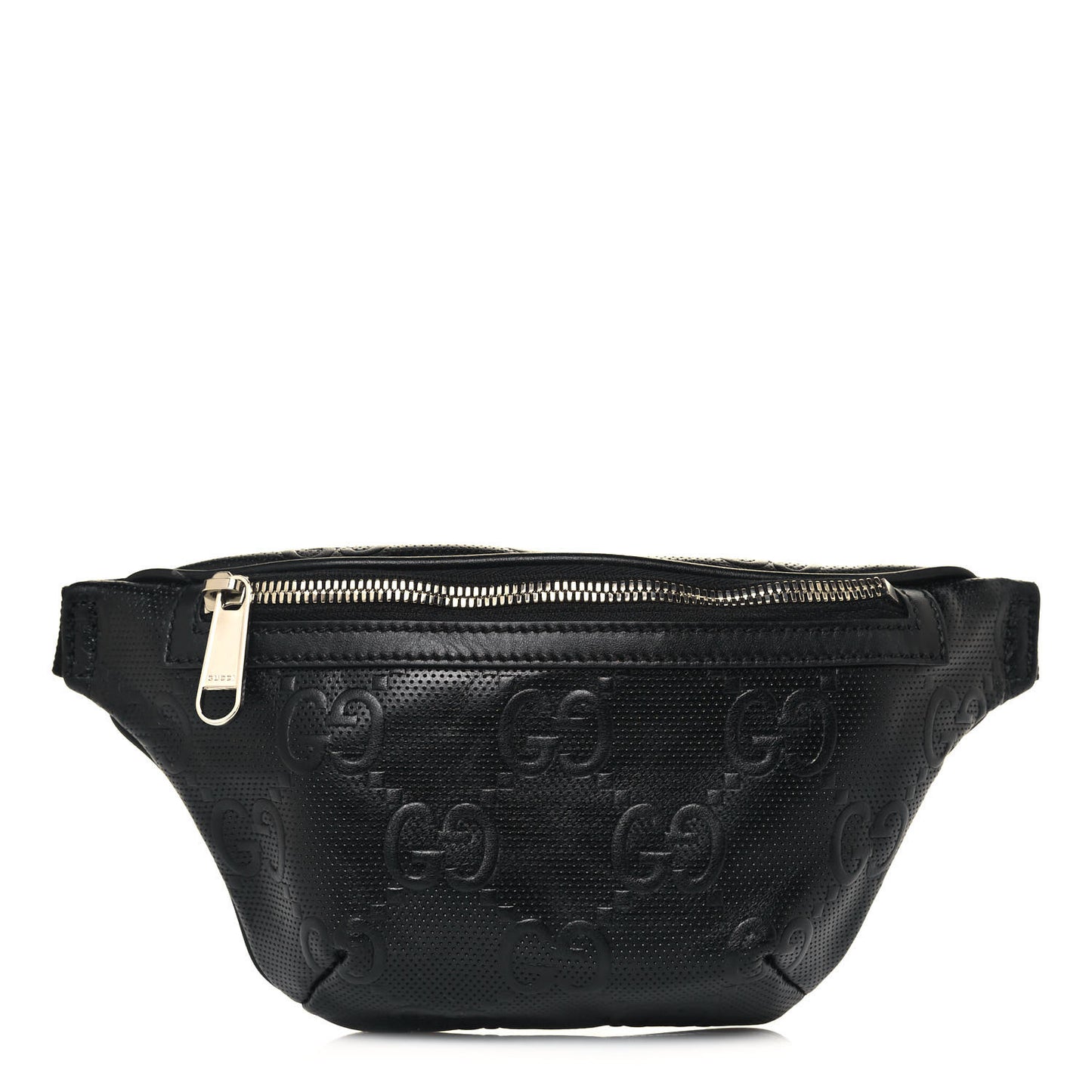 Calfskin GG Tennis Embossed Belt Bag Black
