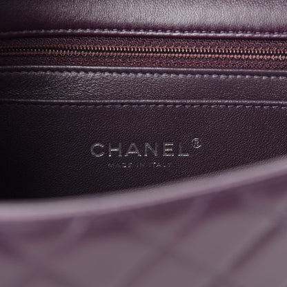 Chanel Lambskin Quilted Mini Rectangular Flap Dark Purple 8 of 11