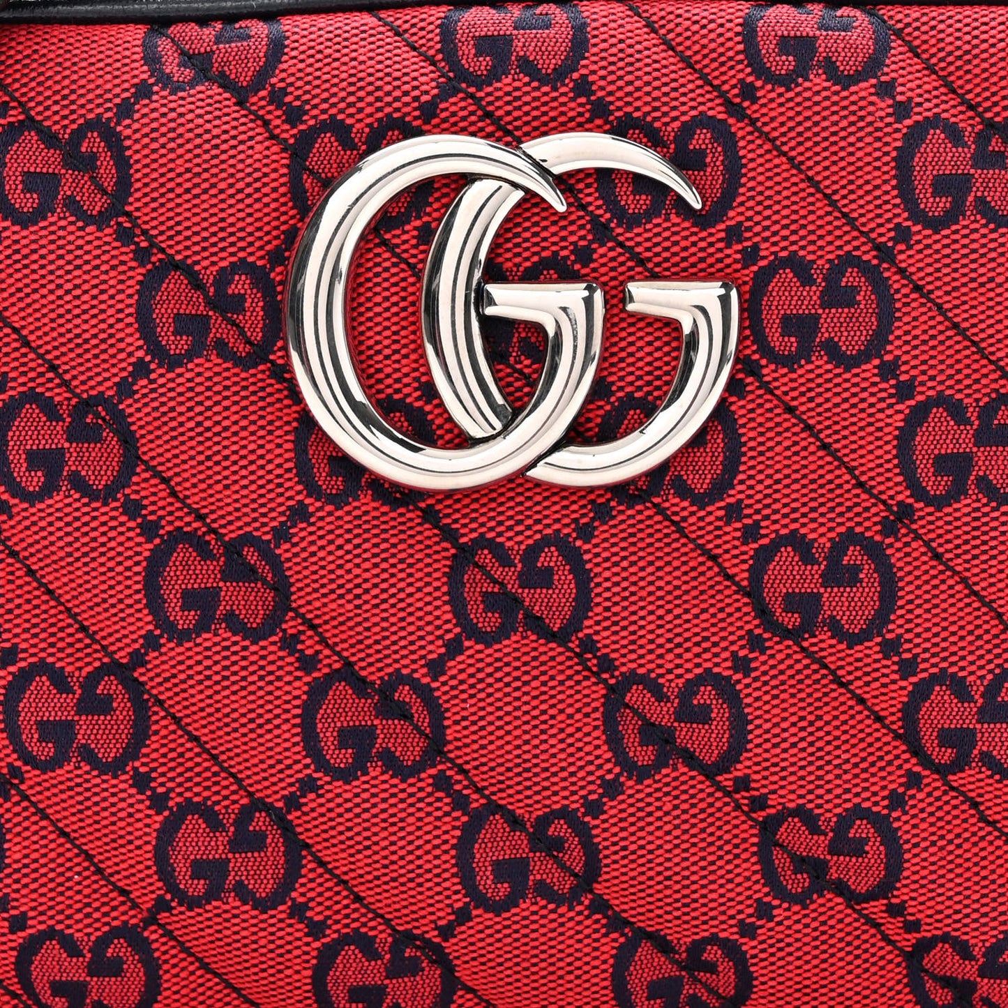 Monogram Multicolor Matelasse Diagonal Small GG Marmont Chain Shoulder Bag Red Blue