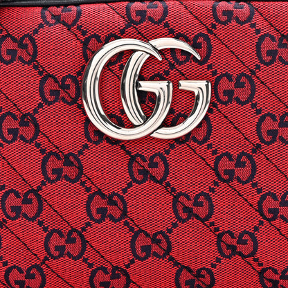 Gucci Monogram Multicolor Matelasse Diagonal Small GG Marmont Chain Shoulder Bag Red Blue 9 of 11
