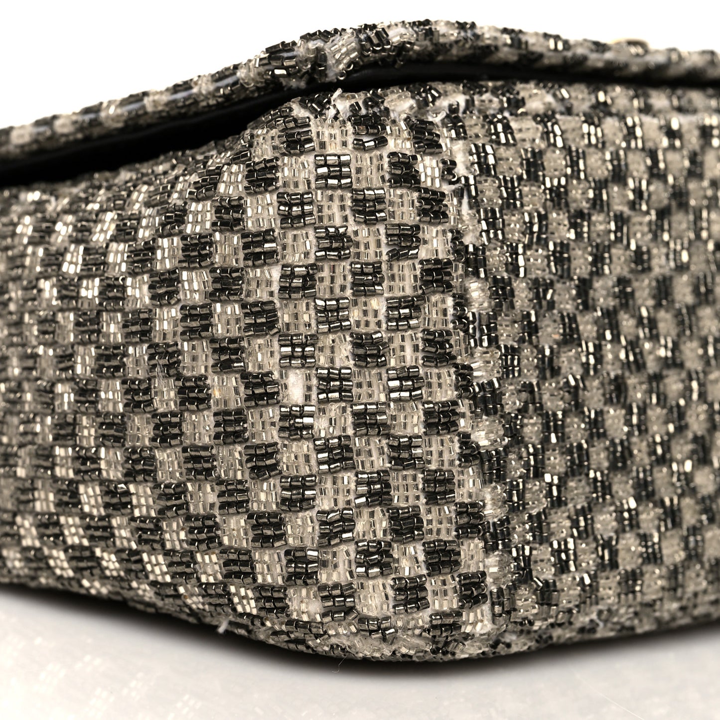 Calfskin Beaded Small Caro Bag Grey