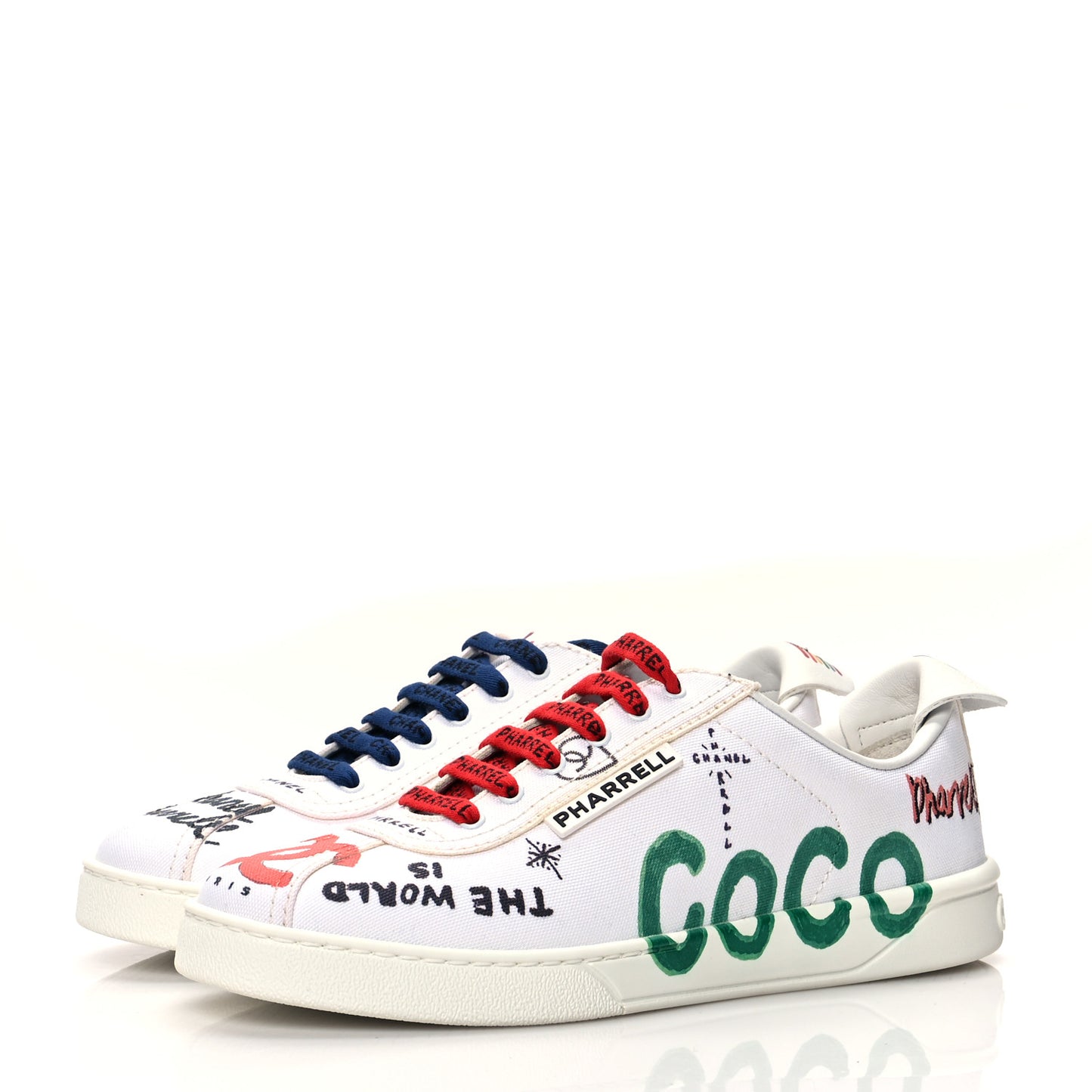 x Pharrell Williams Calfskin Womens Sneakers 37.5 White