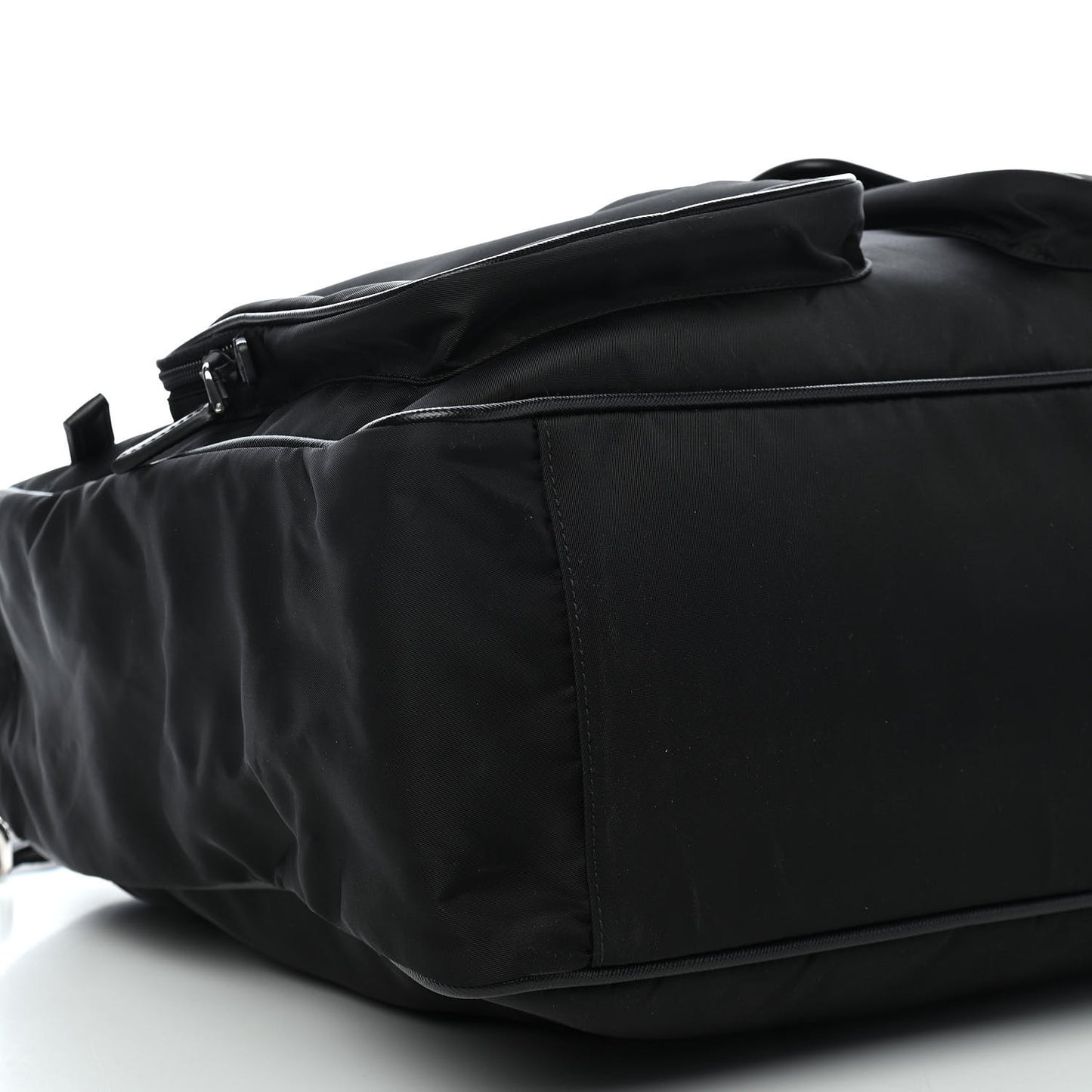 Nylon Saffiano Front Pocket Tote Black