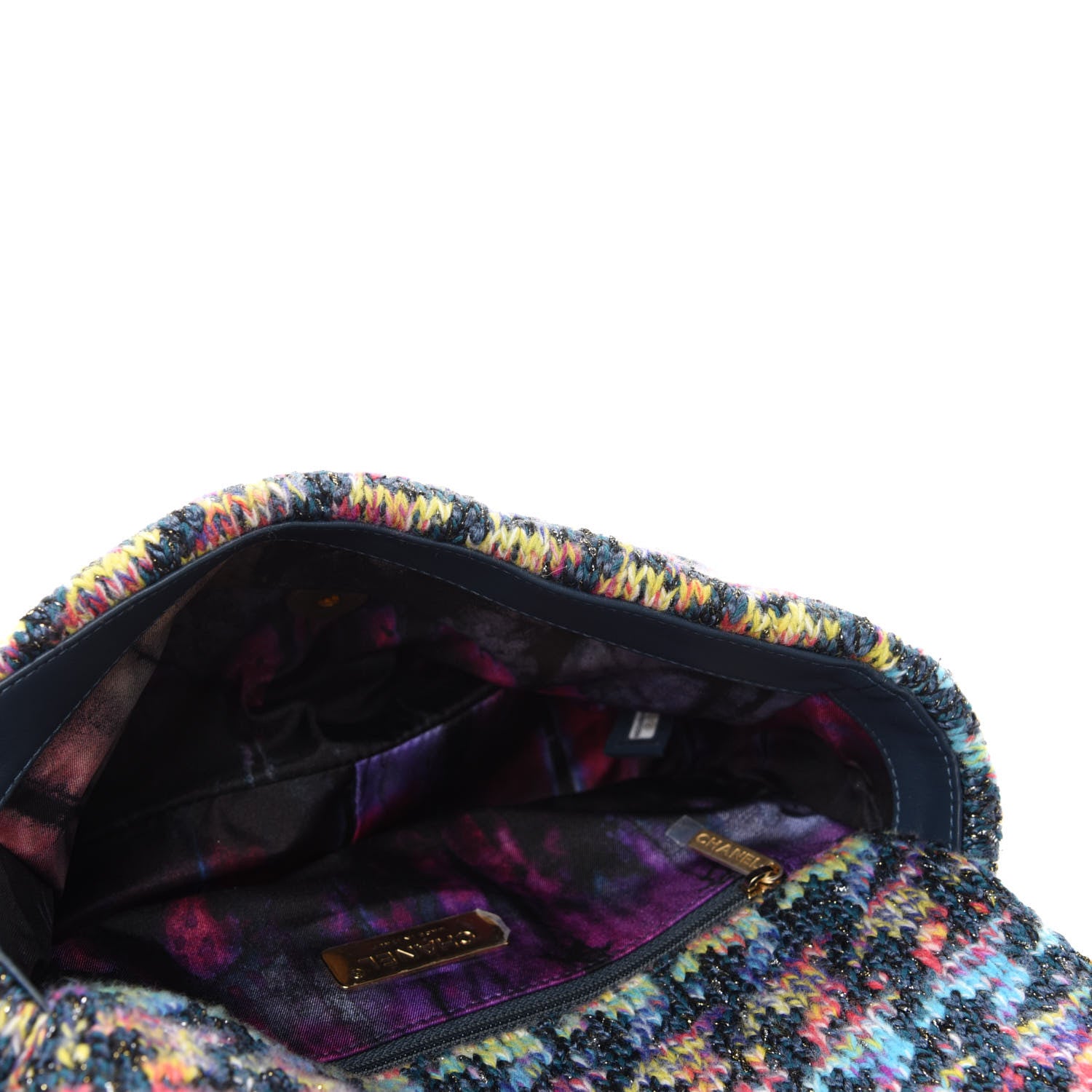 Chanel Tweed Quilted Medium Chanel 19 Flap Dark Multicolor 5 of 10