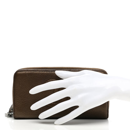 Chanel Metallic Calfskin Large Timeless Zip Around Wallet Brown 2 of 16