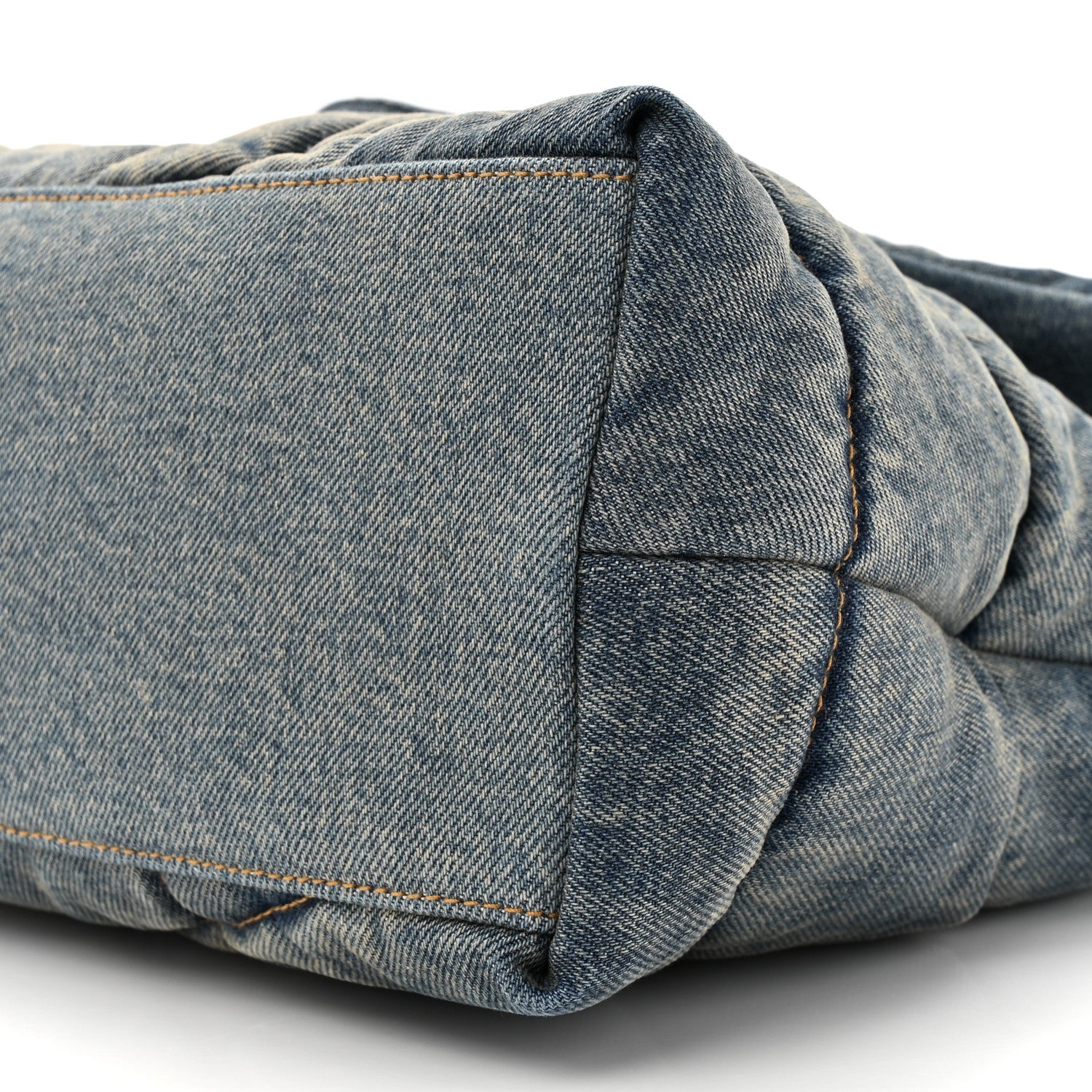 Saint Laurent Denim Quilted Medium Loulou Puffer Monogram Chain Satchel Blue Cinnamon 9 of 10