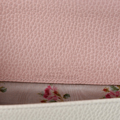 Gucci Calfskin GG Marmont Bow Chain Wallet White 10 of 11