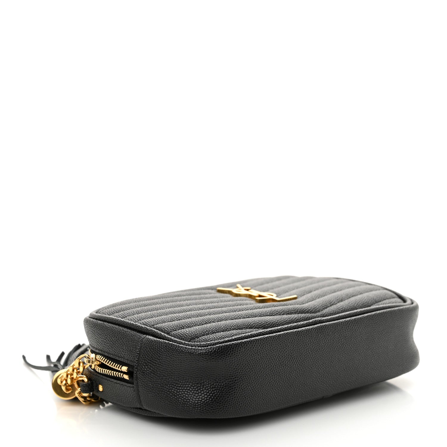 Saint Laurent Grain De Poudre Matelasse Monogram Mini Lou Camera Bag Black 4 of 10