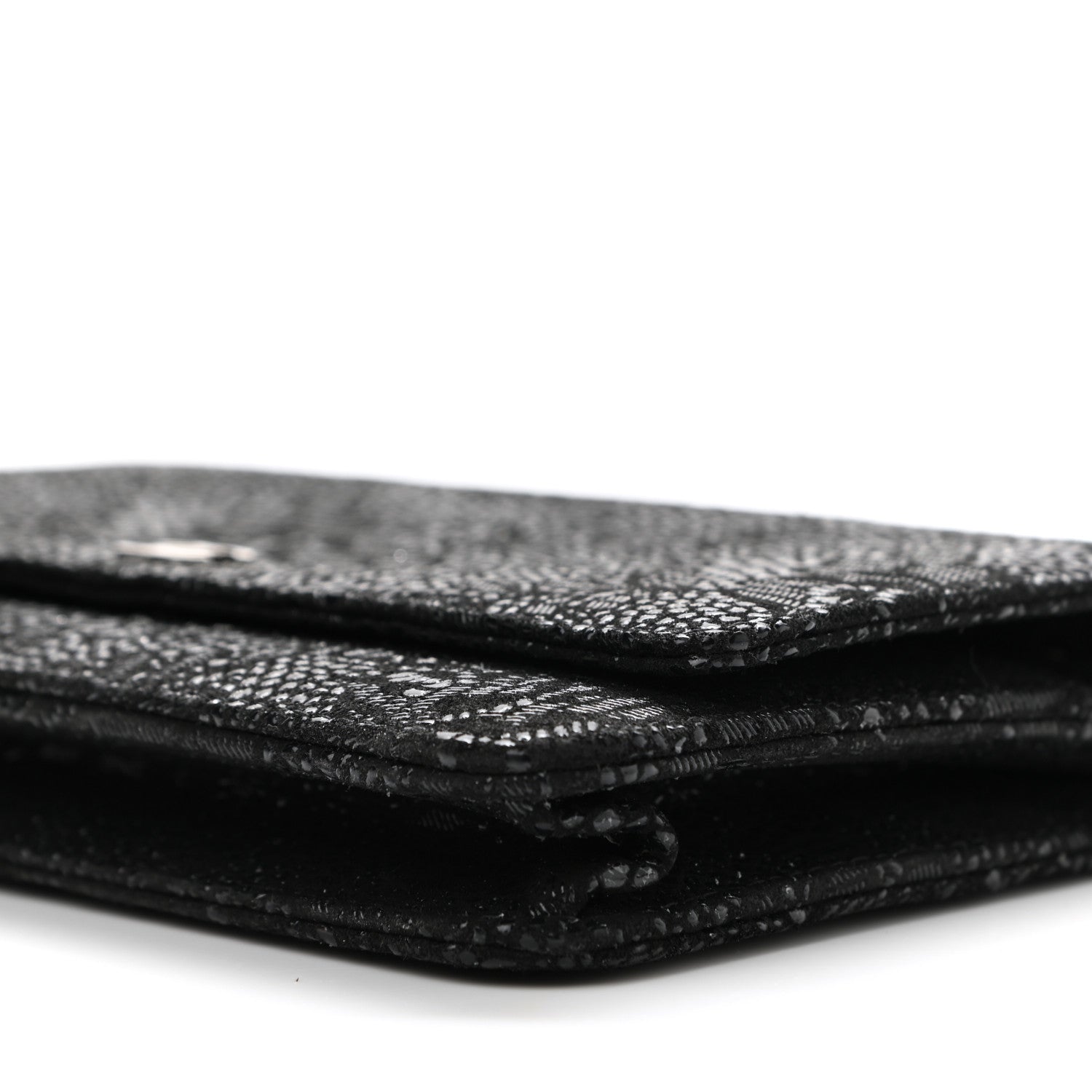 Chanel Lace Goatskin Wallet On Chain WOC Black 10 of 10