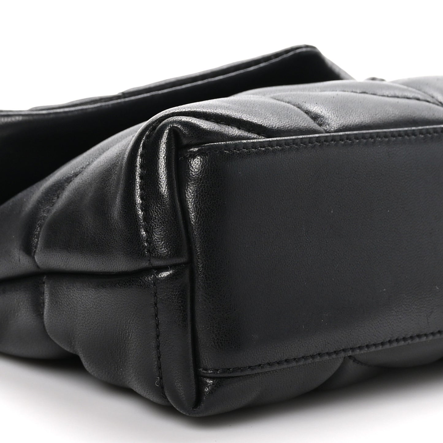 Lambskin Quilted Toy Loulou Puffer Monogram Chain Satchel Black