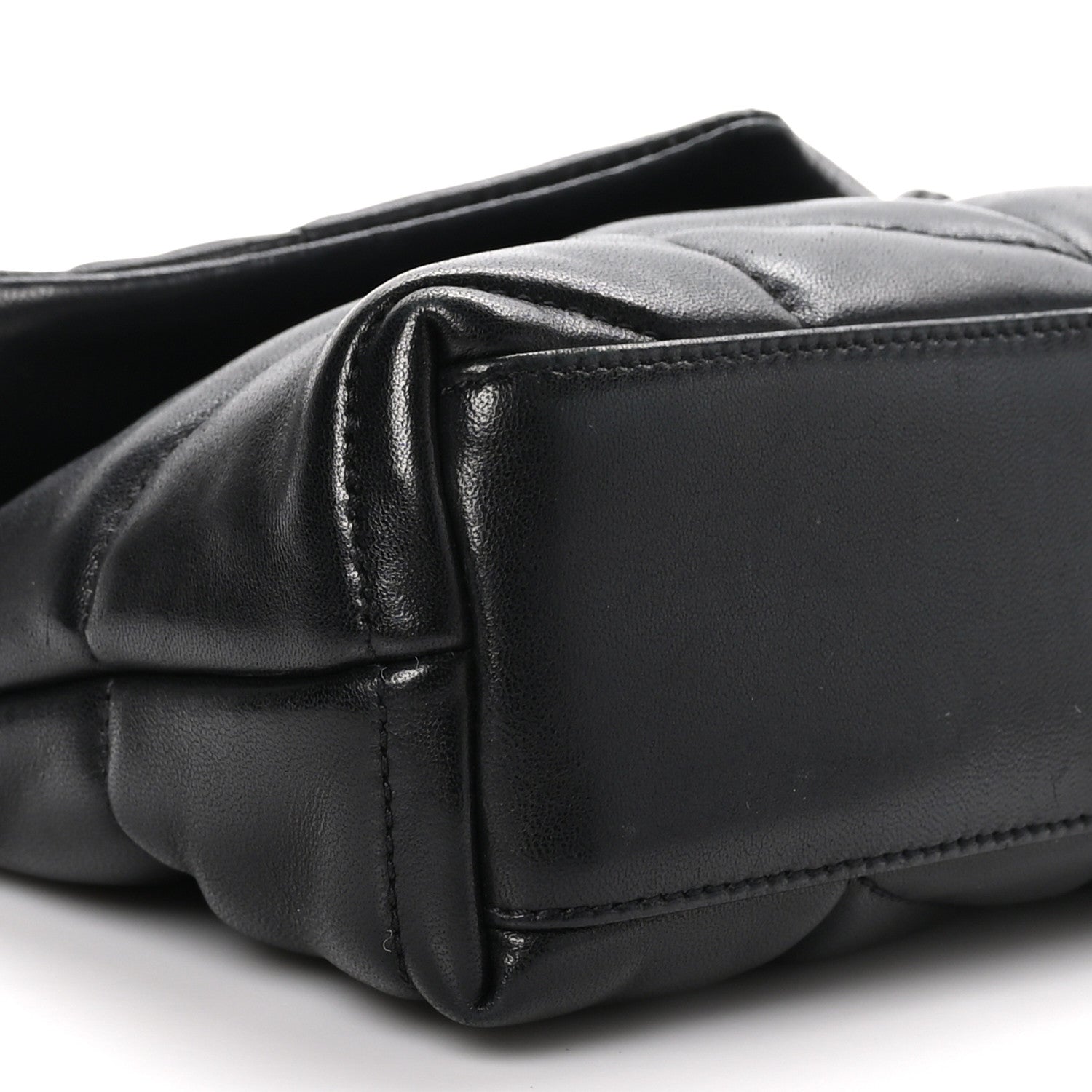 Saint Laurent Lambskin Quilted Toy Loulou Puffer Monogram Chain Satchel Black 9 of 12