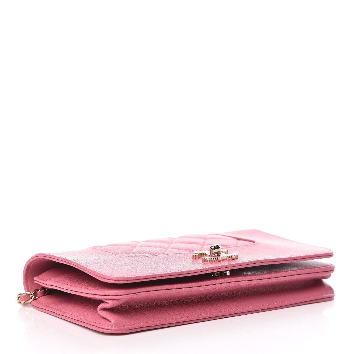Chanel Sheepskin Quilted Mademoiselle Vintage Wallet On Chain WOC Dark Pink 4 of 12