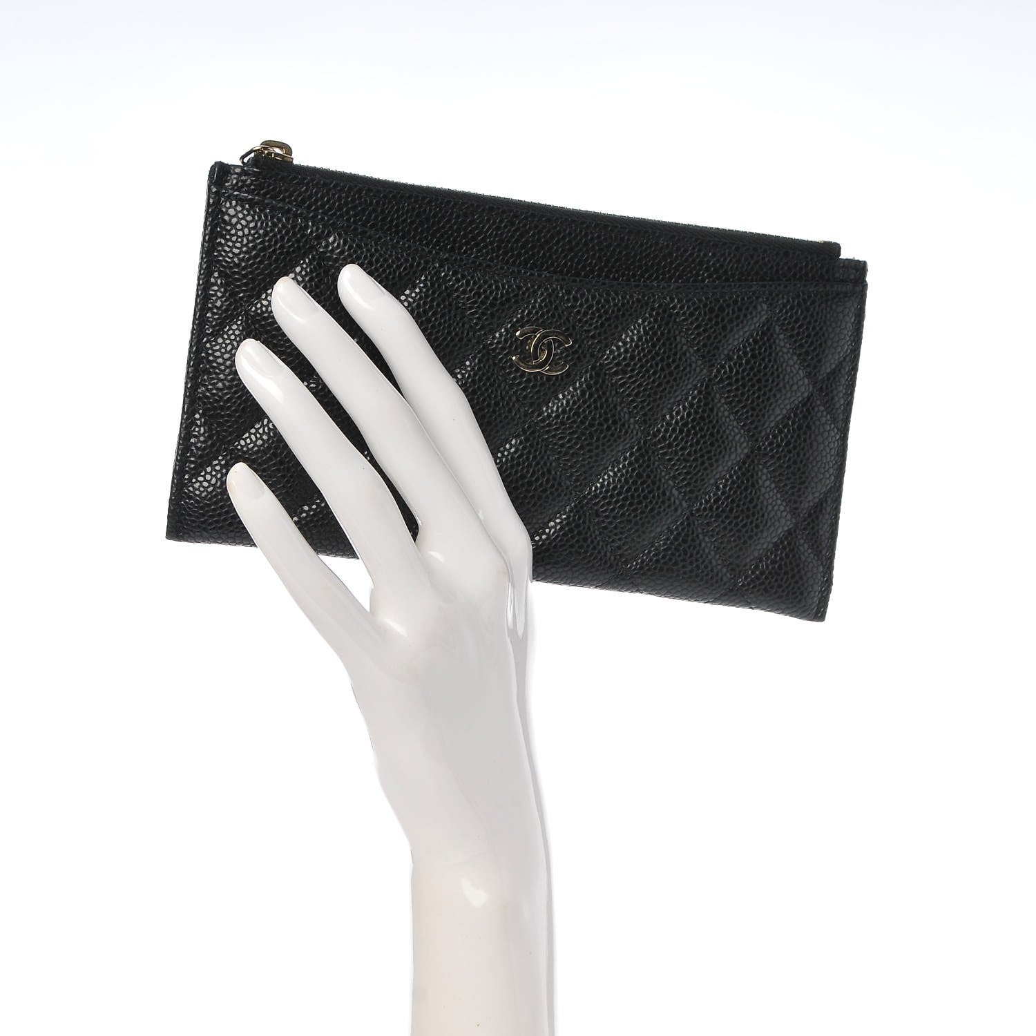 Chanel Caviar Quilted Classic Zip Pouch Black 2 of 7