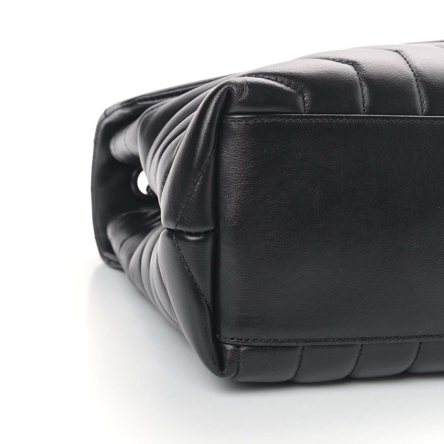 Calfskin Y Quilted Monogram Medium Loulou Chain Satchel Black
