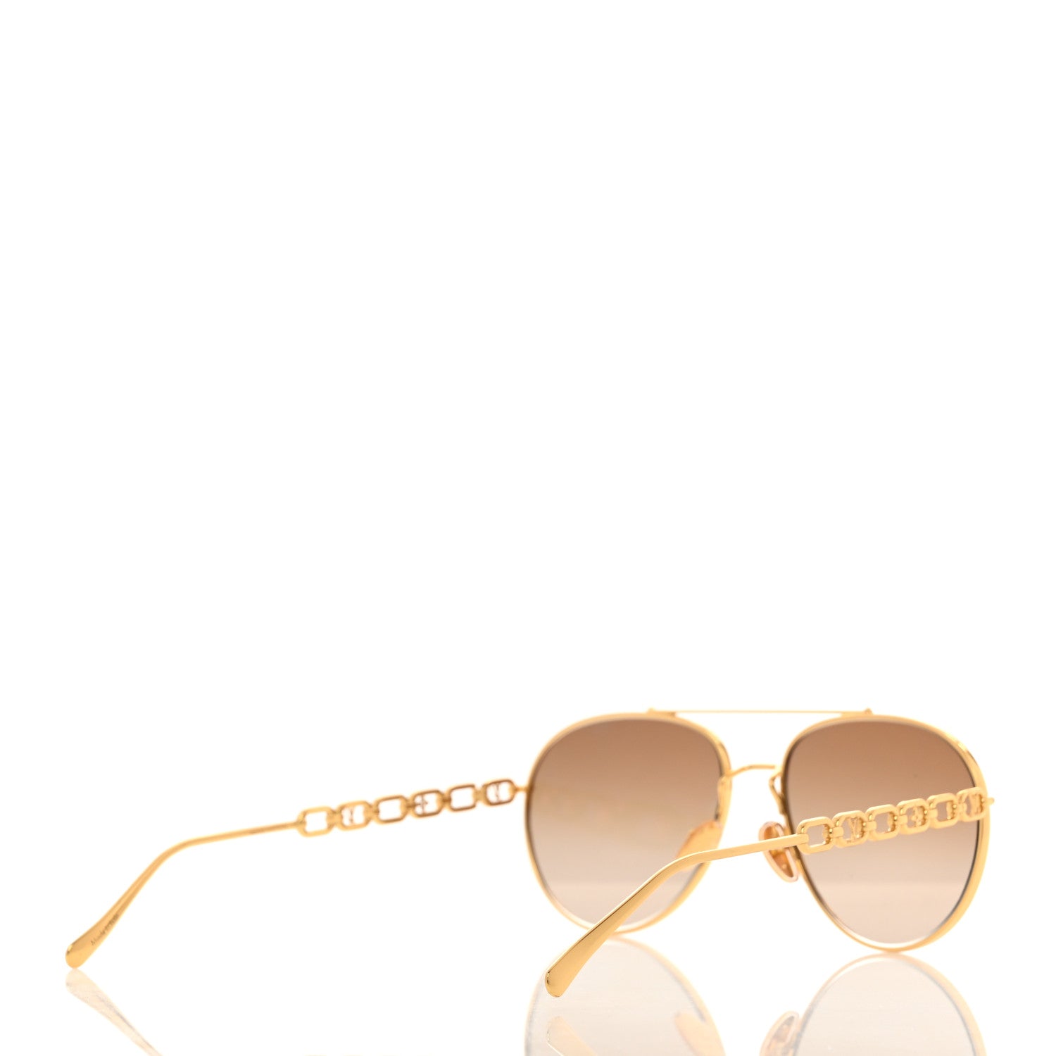Louis Vuitton Metal My LV Chain Pilot Sunglasses Z1539W Gold 4 of 8