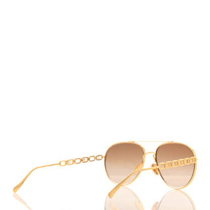 Louis Vuitton Metal My LV Chain Pilot Sunglasses Z1539W Gold 4 of 8